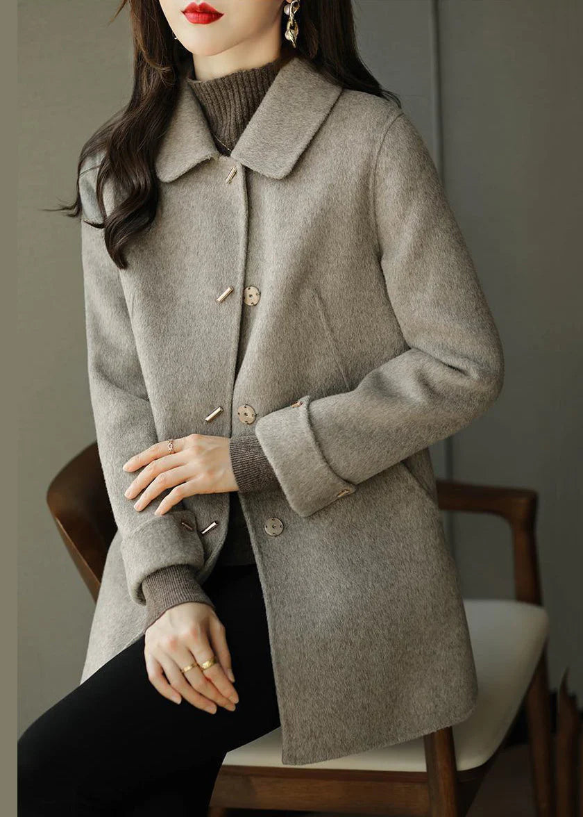 Oversized Beige Wool Coat Outwear