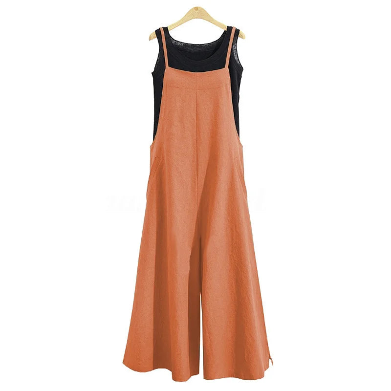 Wide-Legged Loose Jumpsuit Overalls