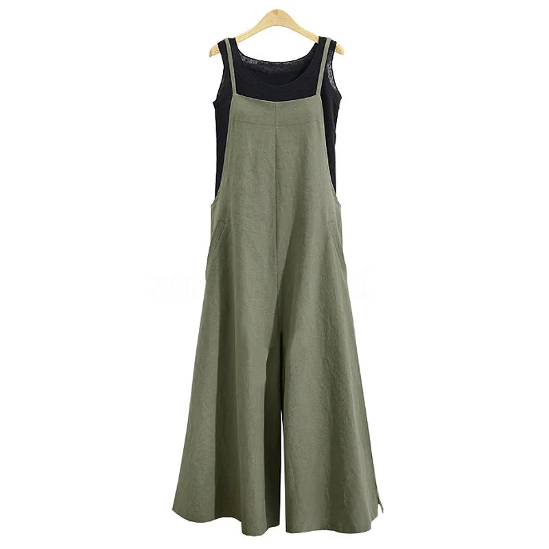 Wide-Legged Loose Jumpsuit Overalls