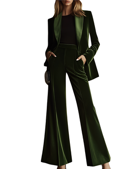 High-End Loose Retro  Velvet Suit