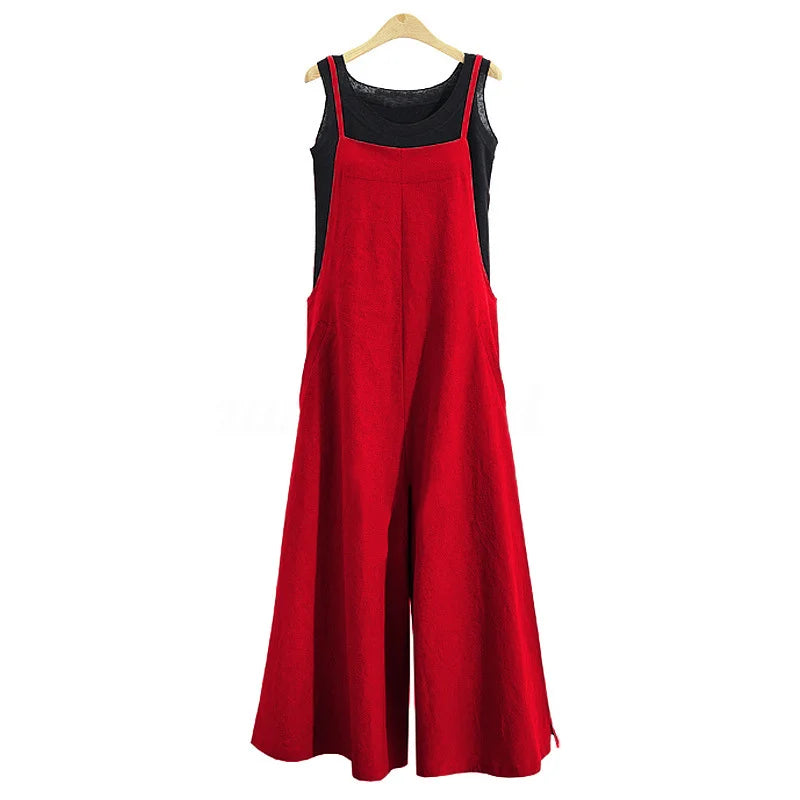 Wide-Legged Loose Jumpsuit Overalls