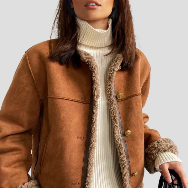 Charlene Buttoned Shearling Jacket