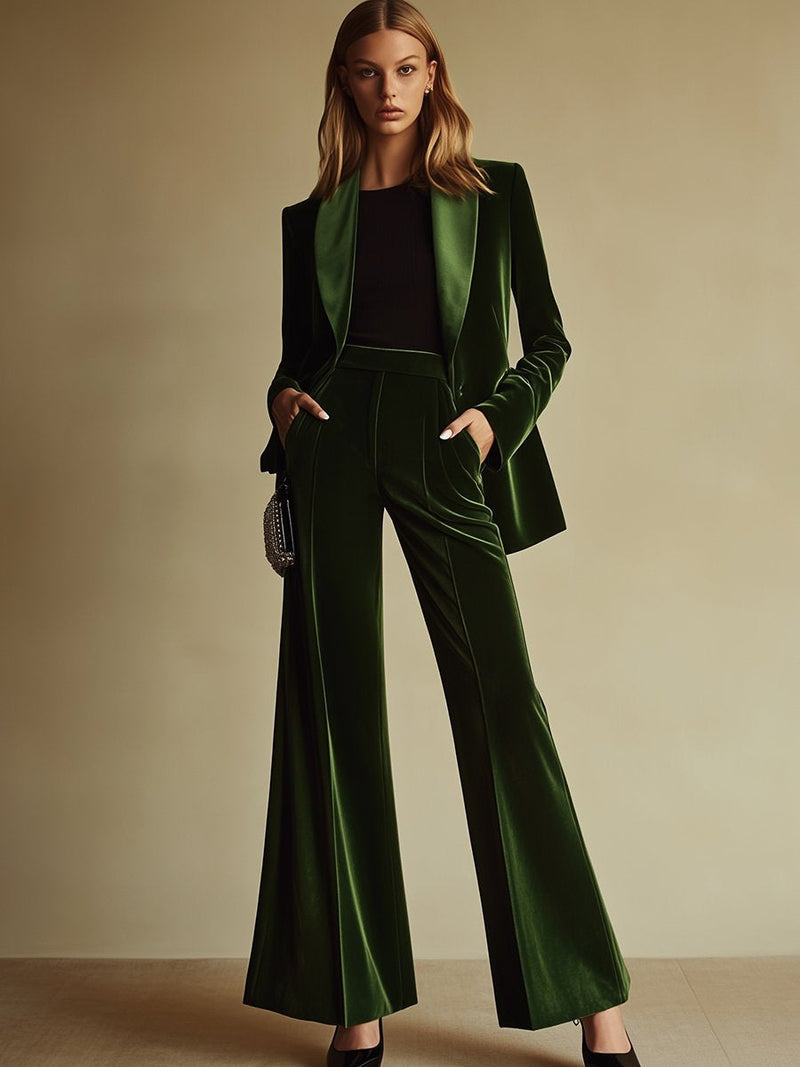 High-End Loose Retro  Velvet Suit